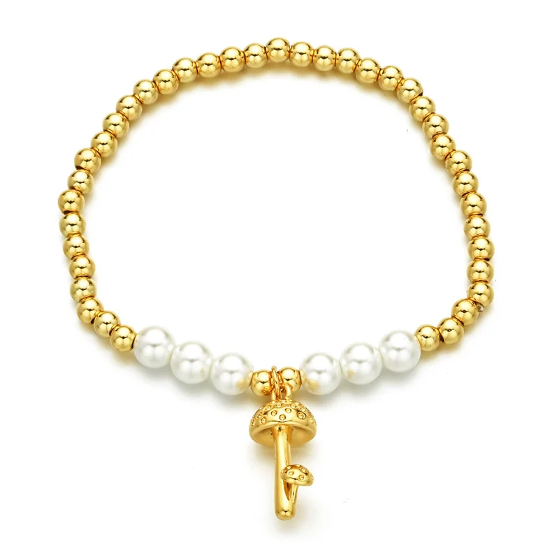 Роскошный позолоченный браслет из искусственного жемчуга для женщин Свадебная