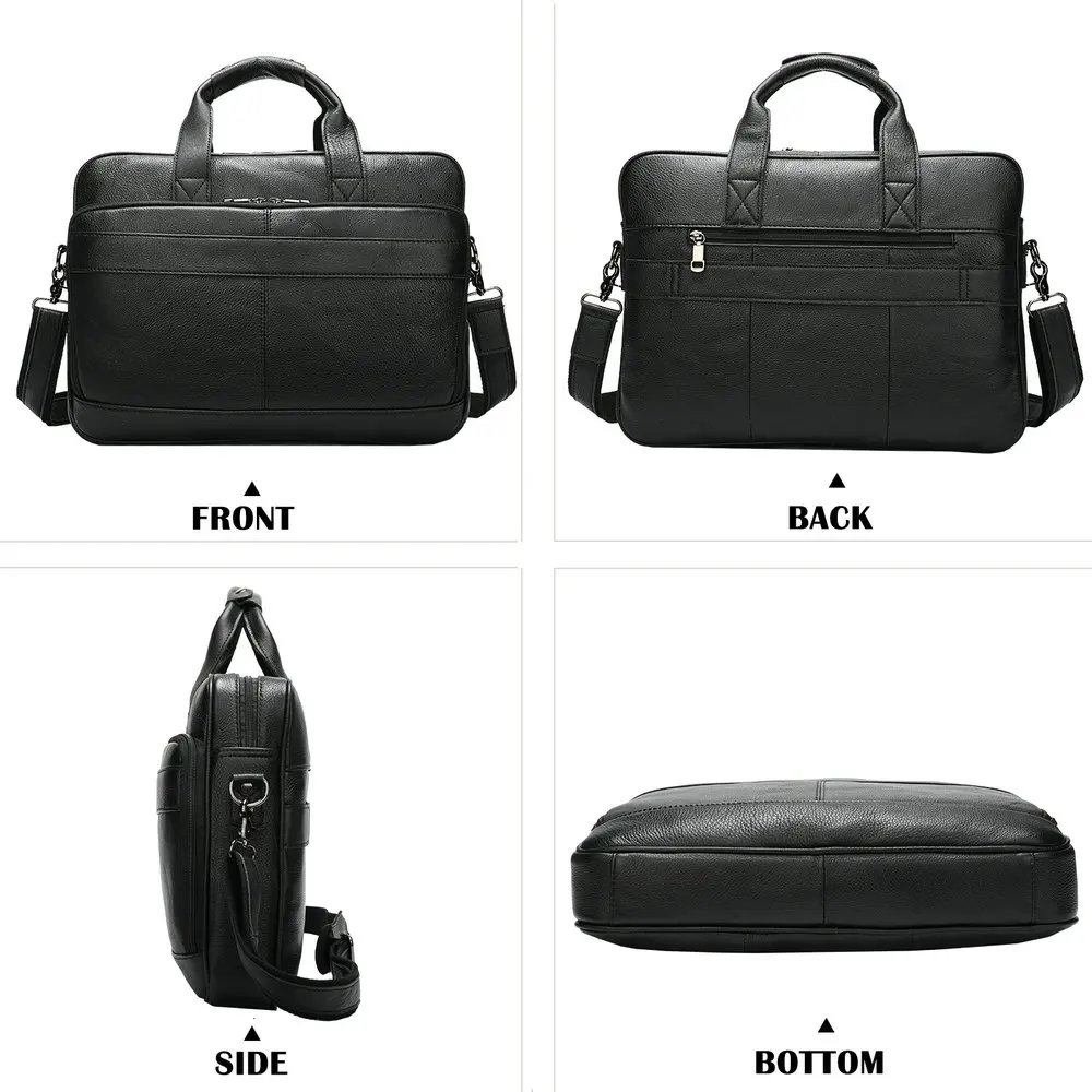 Мужской кожаный портфель DEHAI деловая дорожная сумка-мессенджер для ноутбука 15 6