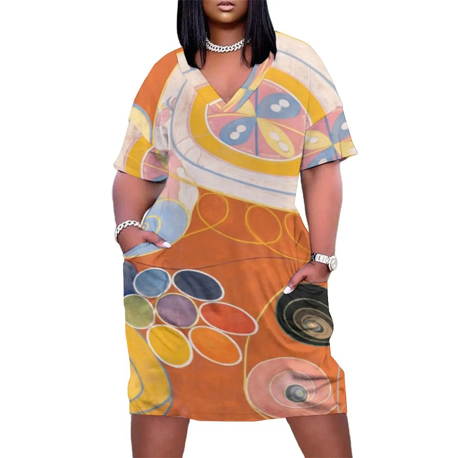 Hilma af Klint - Группа IV The Ten Largest No. 3 Молодежное свободное платье с карманами женский