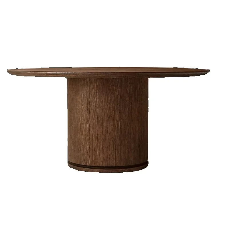 Деревенский круглый обеденный французский винтажный стол из массива дерева для