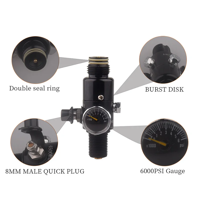 Фото HPA M18 * 1,5 Регулятор давления в баке с аквалангом, адаптер для заправки газового баллона, выход клапана 1800PSI для дайвинга на станцию CO2 №2