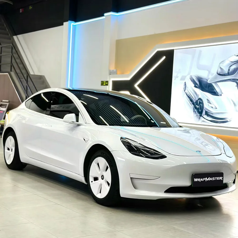 Wrapmaster 5*56ft ПЭТ глянцевая белая автомобильная обертка цельная виниловая пленка