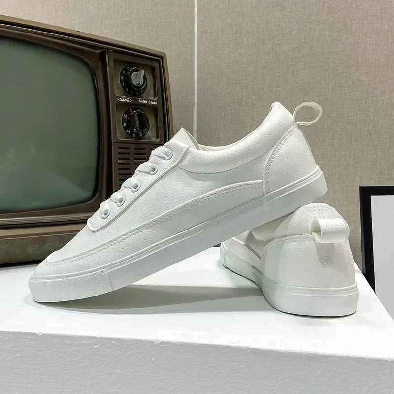 

Men Shoes Fashion Sneakers New Solid Color Low Cut Lace-up Breathable Male Casual Vulcanize Shoes Spring Autumn Loafers Shoes