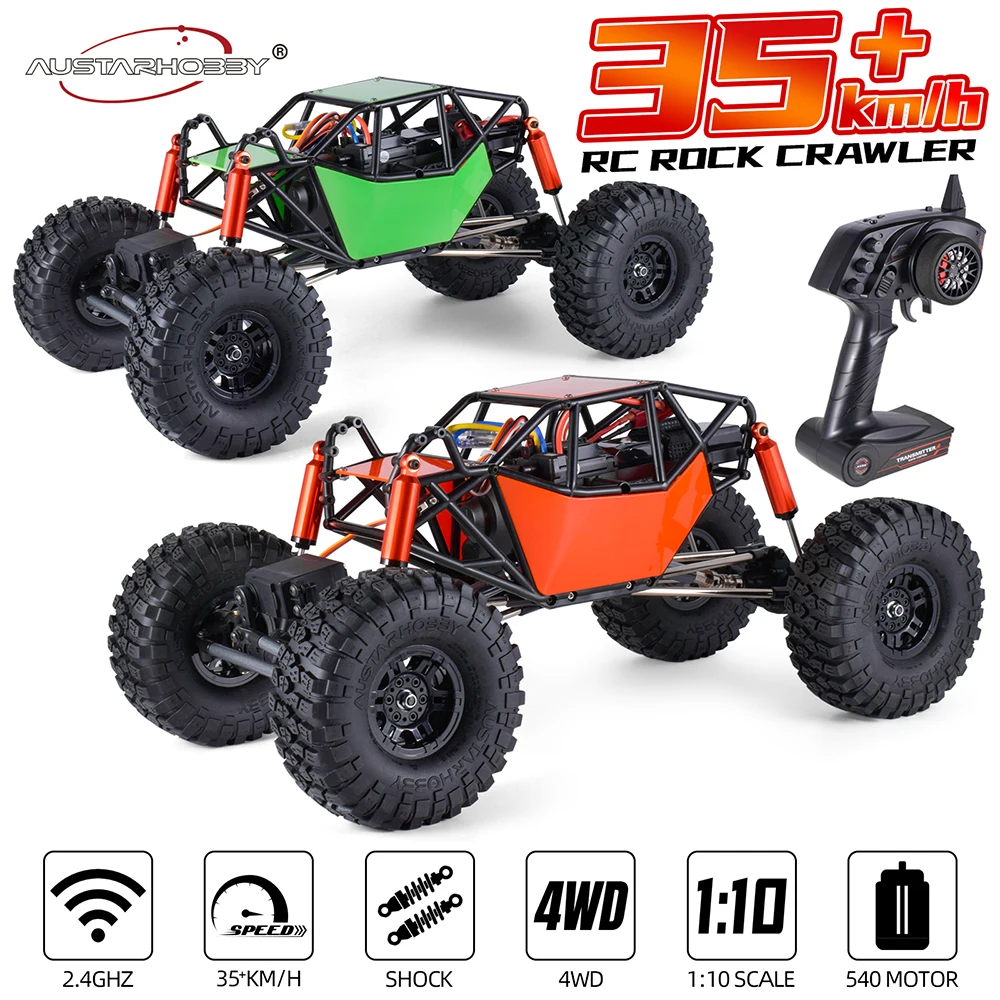AUSTARHOBBY AX-8504 Радиоуправляемая машина 1/10 4WD 2,4G, электрическая рамка для подъема на гусеничном ходу, шасси с трубкой, роликовая клетка, грузовик, игрушки