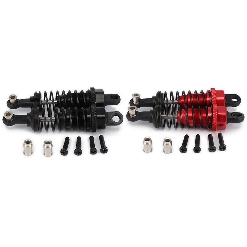 

4 Pcs Oil Adjustable 65Mm Shock Absorber Damper For 1/18 Wltoys A959 A969 A979 K929 Hpi Hsp Traxxas Red & Black
