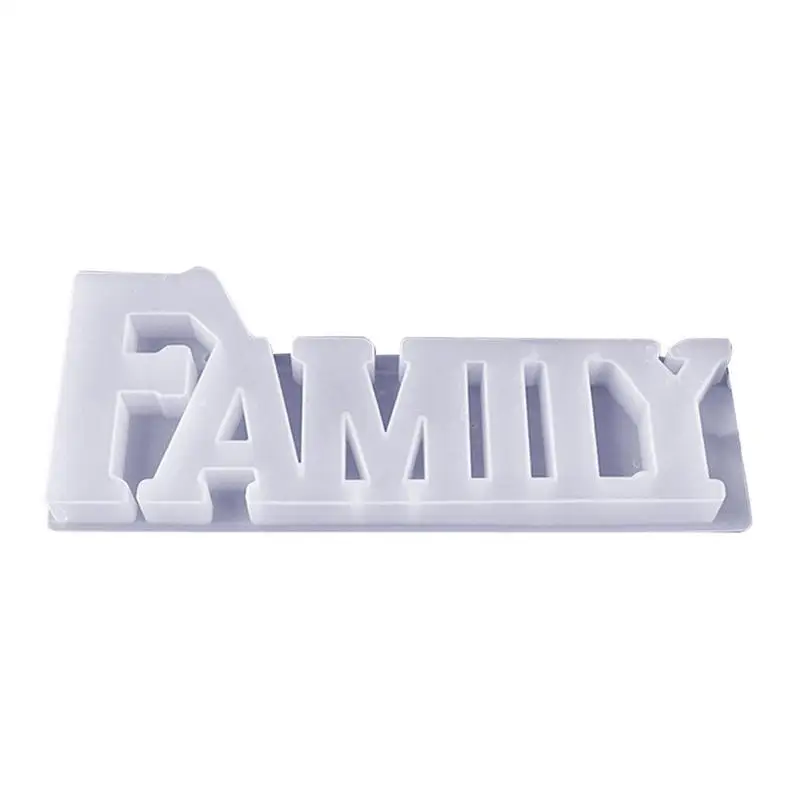 

Environmental FAMILY Silicone Resin Mold Word Mold White Translucent Resin Molds For DIY Table Decoration Home Decoration