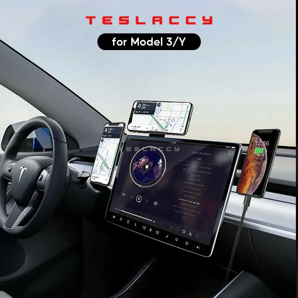 Автомобильный держатель для сотового телефона Tesla Model S X 3 Y регулируемый
