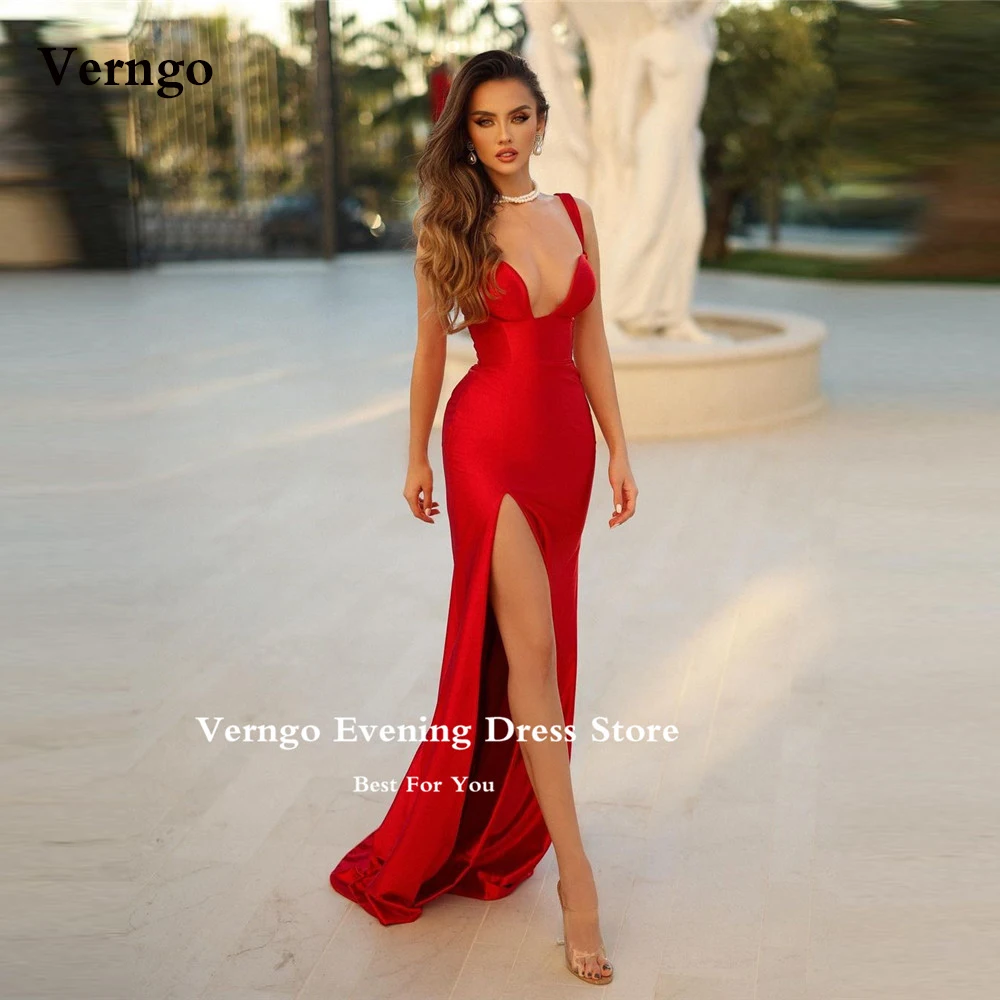 

Современные плиссированные вечерние платья Verngo трапециевидной формы с длинным рукавом на бретельках длиной до пола арабское женское официальное платье для выпускного вечера