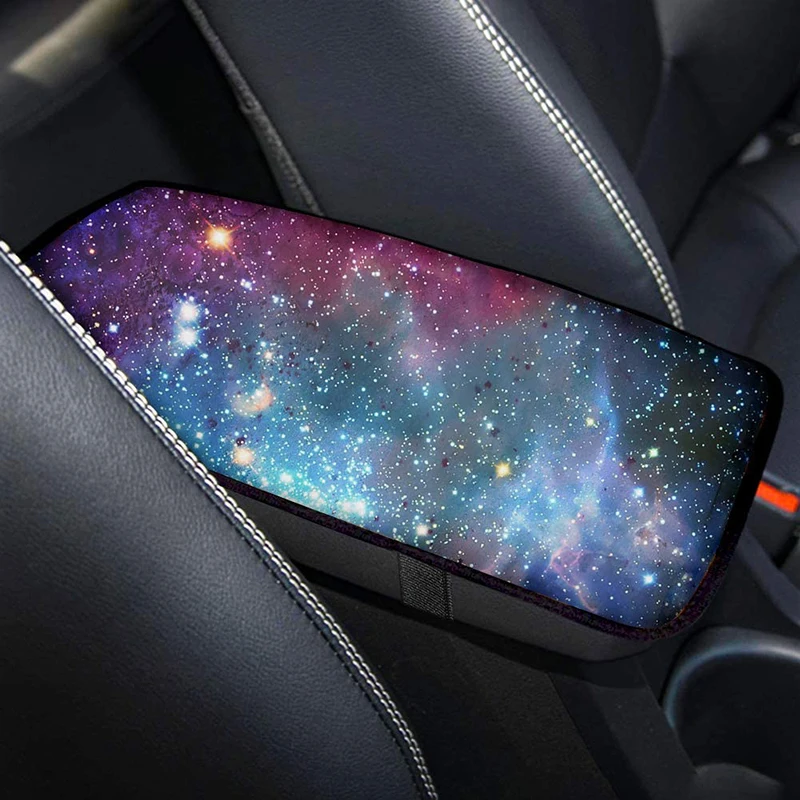 

Starry Sky Printed Car Central Armrest Pad 1PCs Waterproof Rubber Material Protective Accessories Storage Box Pad VW