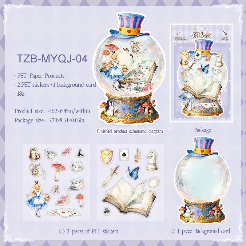 

Набор винтажных наклеек JIANWU Dream in Wonderland