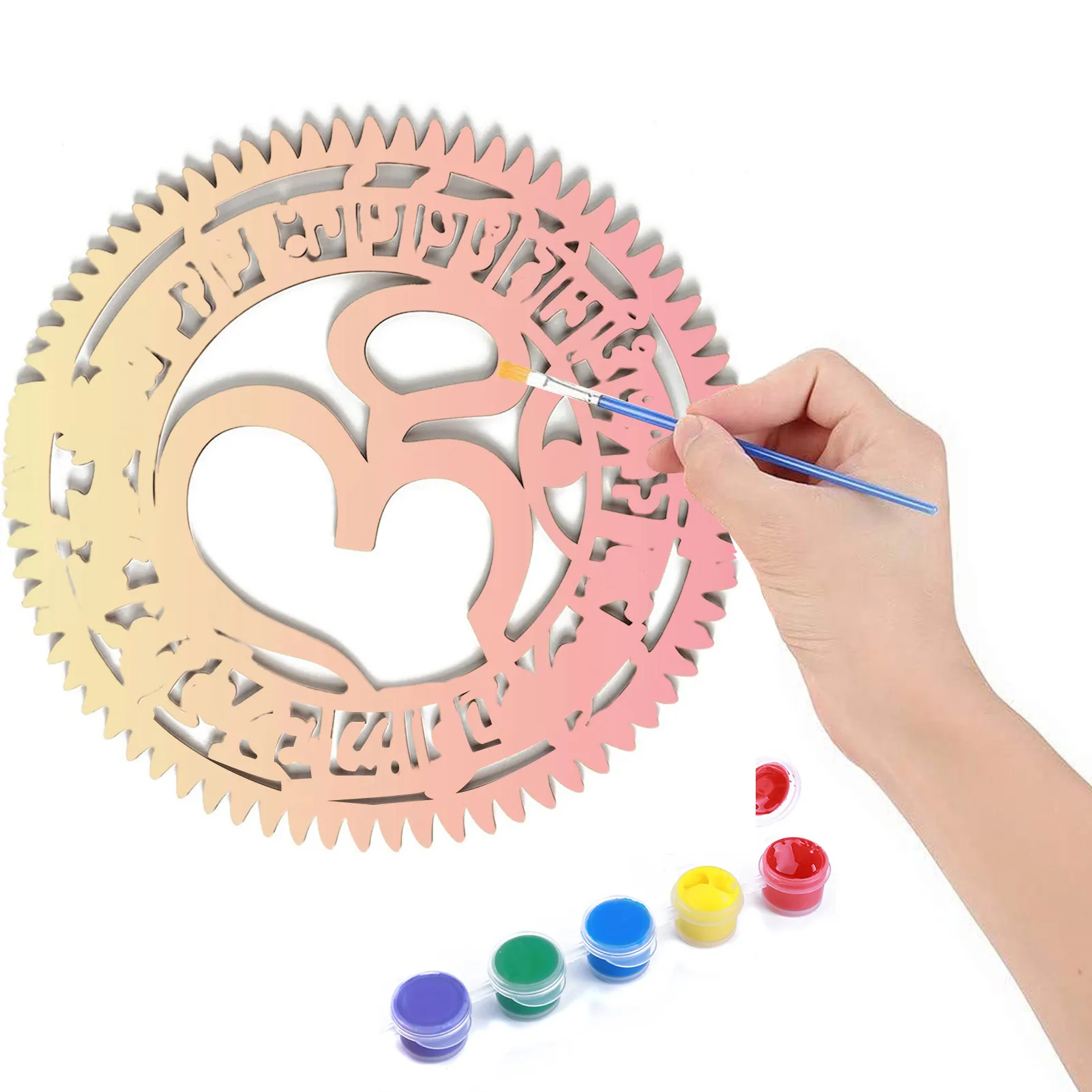 

Wooden Sacred Geometric Om Aum Wall Art Decor Spiritual Wall Decor Wooden OHM OM AUM Buddha Pendant For Home Office Yoga Decor