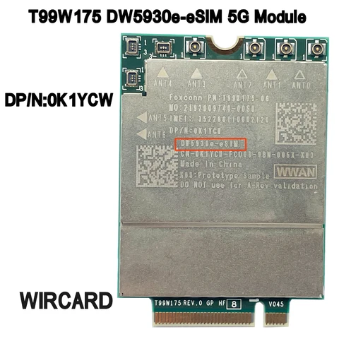 Foxconn T99W175 DW5930e-eSIM X55 5G модуль DP/N 0K1YCW 1 Гбит/с Cat 16 для ноутбука Dell Latitude 5430 7330 7430 7760 9420 9520