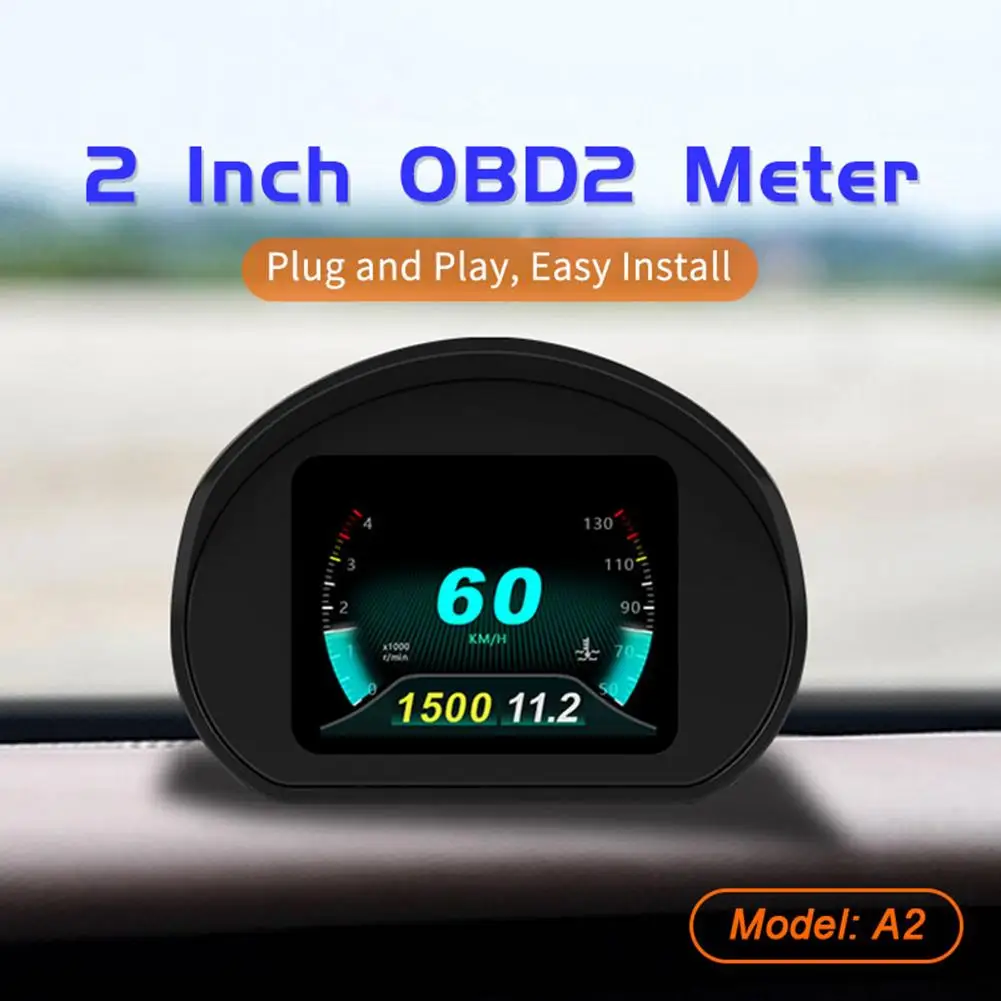 

Автомобильный дисплей на лобовое стекло A2, многофункциональный прибор Obd2 для вождения, умные гаджеты, автомобильные цифровые датчики Hud