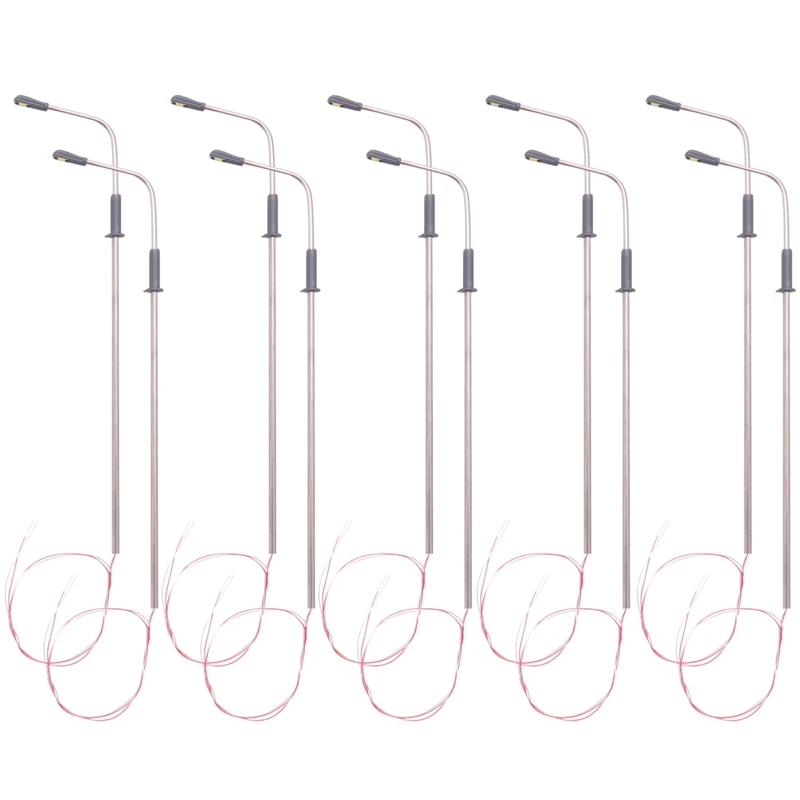 

10 шт. модель светодиодных уличных фонарей освещение с одной головкой поезд макет ландшафта 1: 100