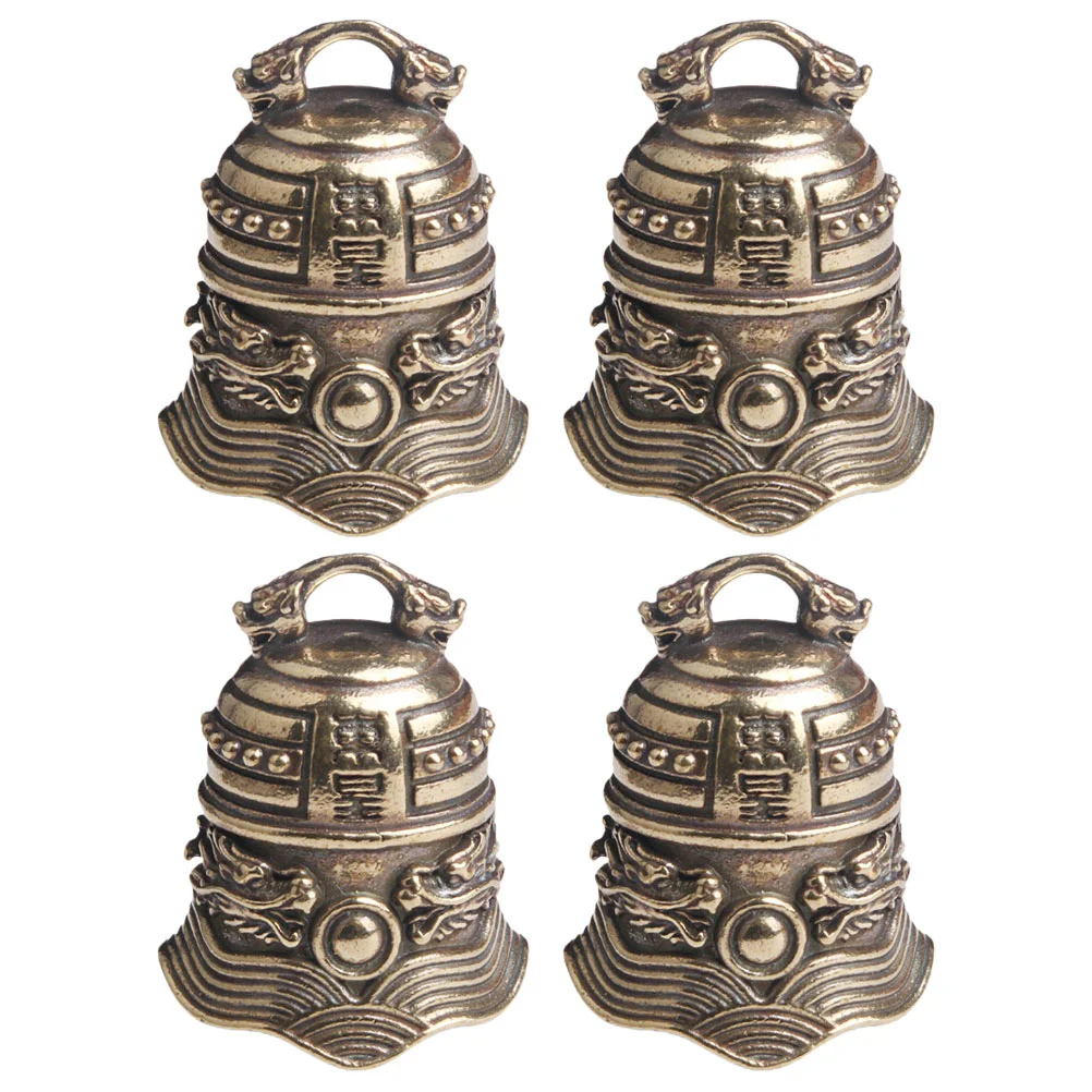 

4 Pcs Fengshui Bell Charm Brass Cow Bells Bells Metal Charms Brass Bell Pendant Bell Chinese Money Hanging