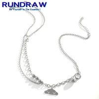 rundraw fashion silver color women dog and heart pendant fashion necklace party necklace jewelry gifts