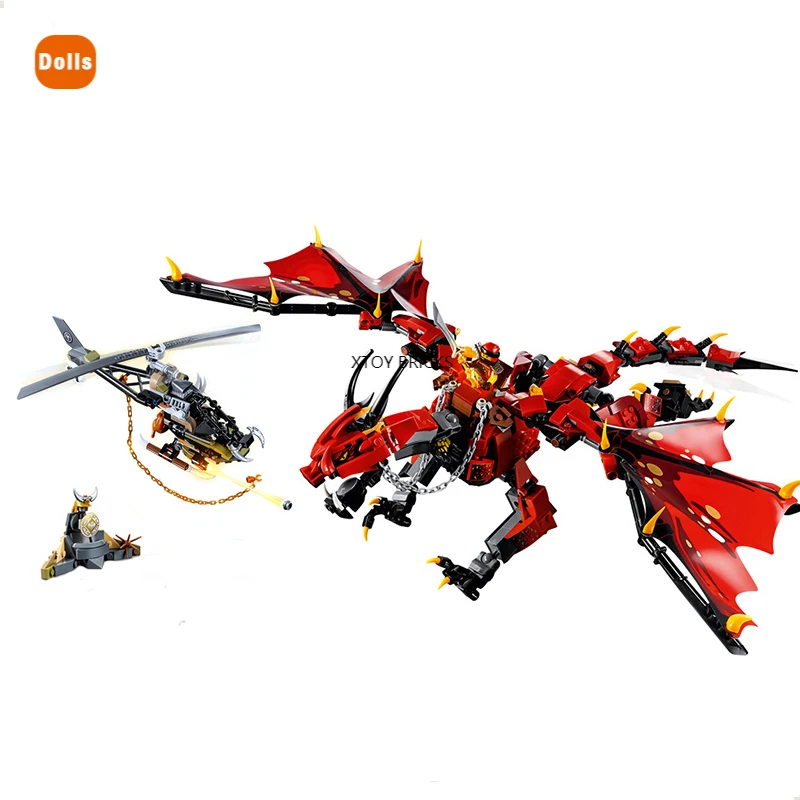 

Red Dragon Firstbourne Hunter Copter Building Blocks with Figures Compatible Brick DIY Toys for Birthday Gifts