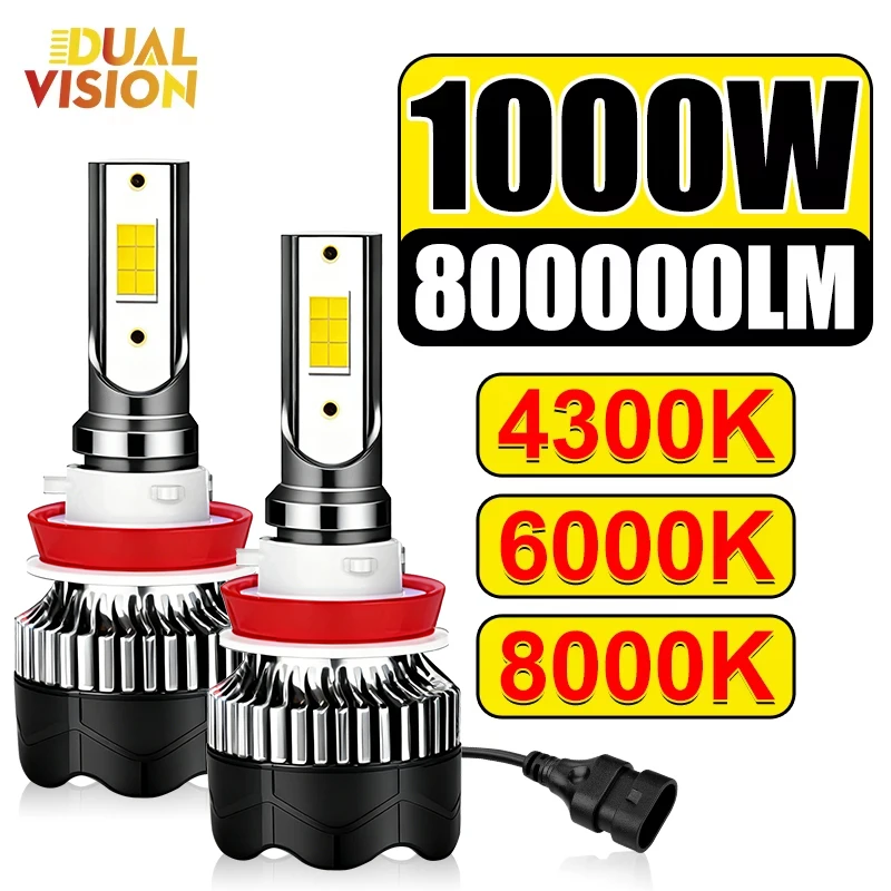 

8000000 LM H11 Светодиодные фары 10000W Canbus 6000K 4300K 8000K LED H4 H8 H1 HB3 9005 HB4 9006 H9 Автомобильные лампы STG