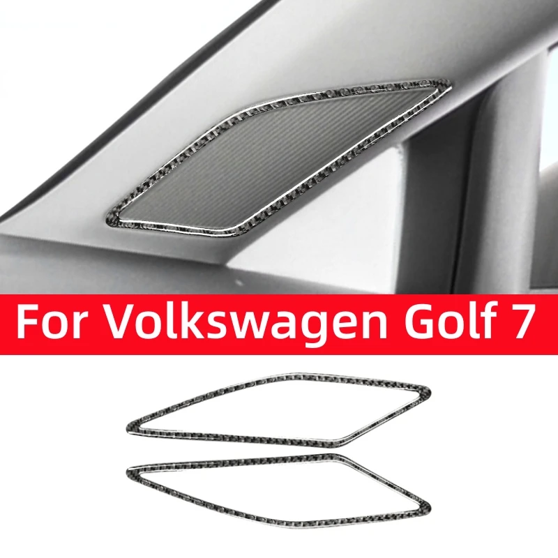 

For Volkswagen Golf 7 Gti R Gte Gtd Mk7 2013-2019 Carbon Fiber Auto A-pillar Air Outlet Decorative Frame Sticker Car Accessories