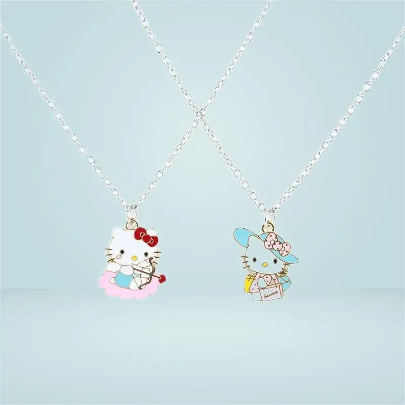 

Japanese and Korean Cartoon Cute KT Cat Necklace Creative Cute Design Girl Heart Cat Sweet Necklace Boudoir Gift Fashion Jewelry