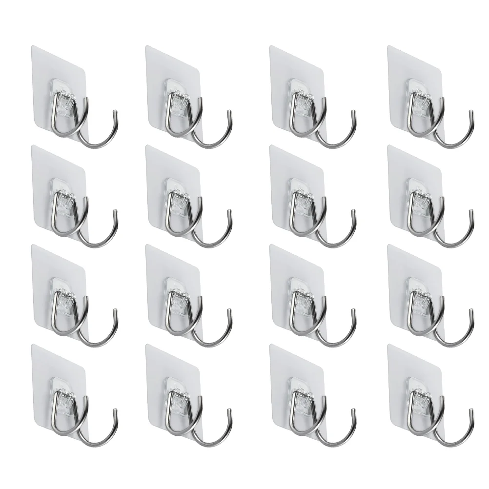 

20Pcs Kitchen Utensil Hooks Stainless Steel Wall Hook Door Behind Hook (Sliver)
