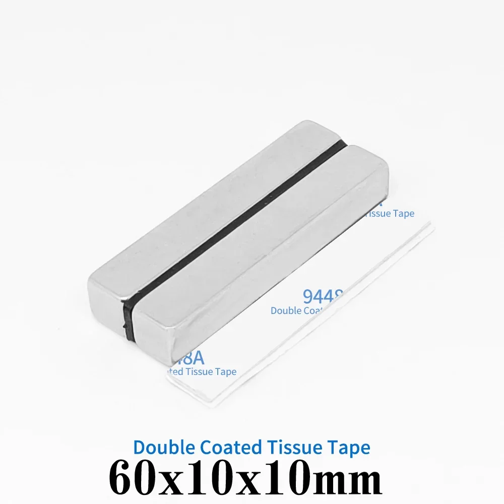 Толстый лист 60x10x10 мм мощные сильные магнитные магниты с лентой 3 м блок 60*10*10