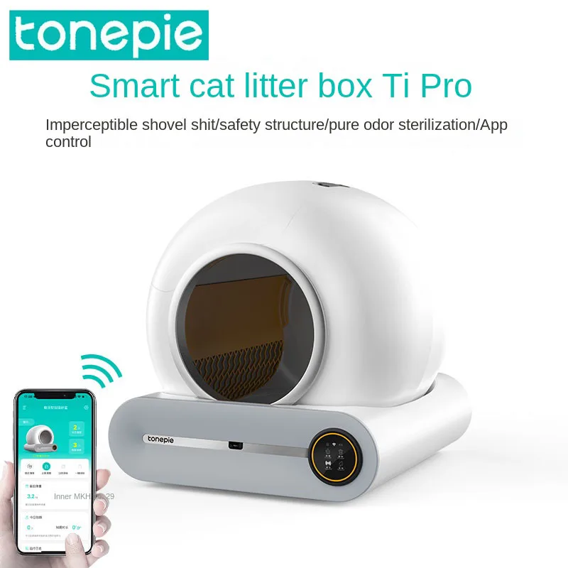 

Tonepie Automatic Smart Cat Litter Box Self Cleaning 65L App Control Pet Cats Toilet Litter Tray Ionic Deodorizer Arenero Gato