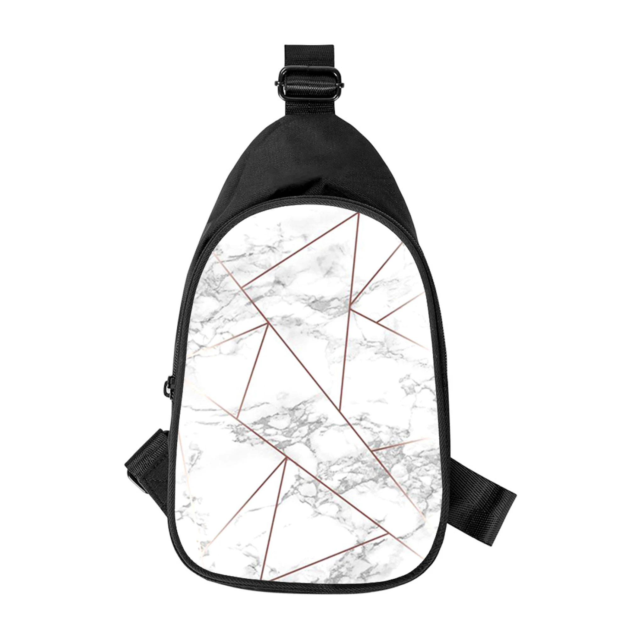 marble stone veins 3D Print New Men Cross Chest Bag Diagonally Women Shoulder Bag Husband School Waist Pack Male chest pack