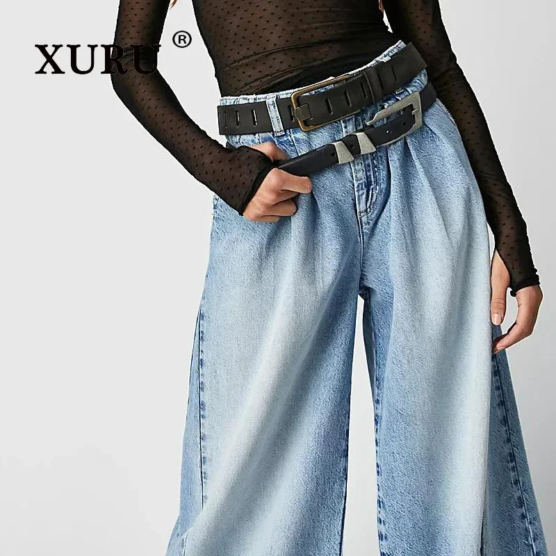 Женские расклешенные джинсы XURU европейские и американские сексуальные широкие