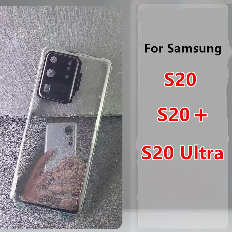 Фото Прозрачный задний чехол-крышка для Samsung Galaxy S20 Ultra Plus (G980, G985, G986, G988) с линзой камеры для ремонта №1