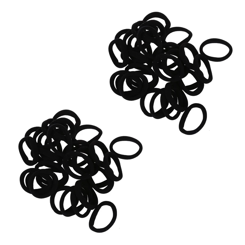

60 Pcs Black Stretch Rubber Hair Band Ponytail Holder Bands for Women