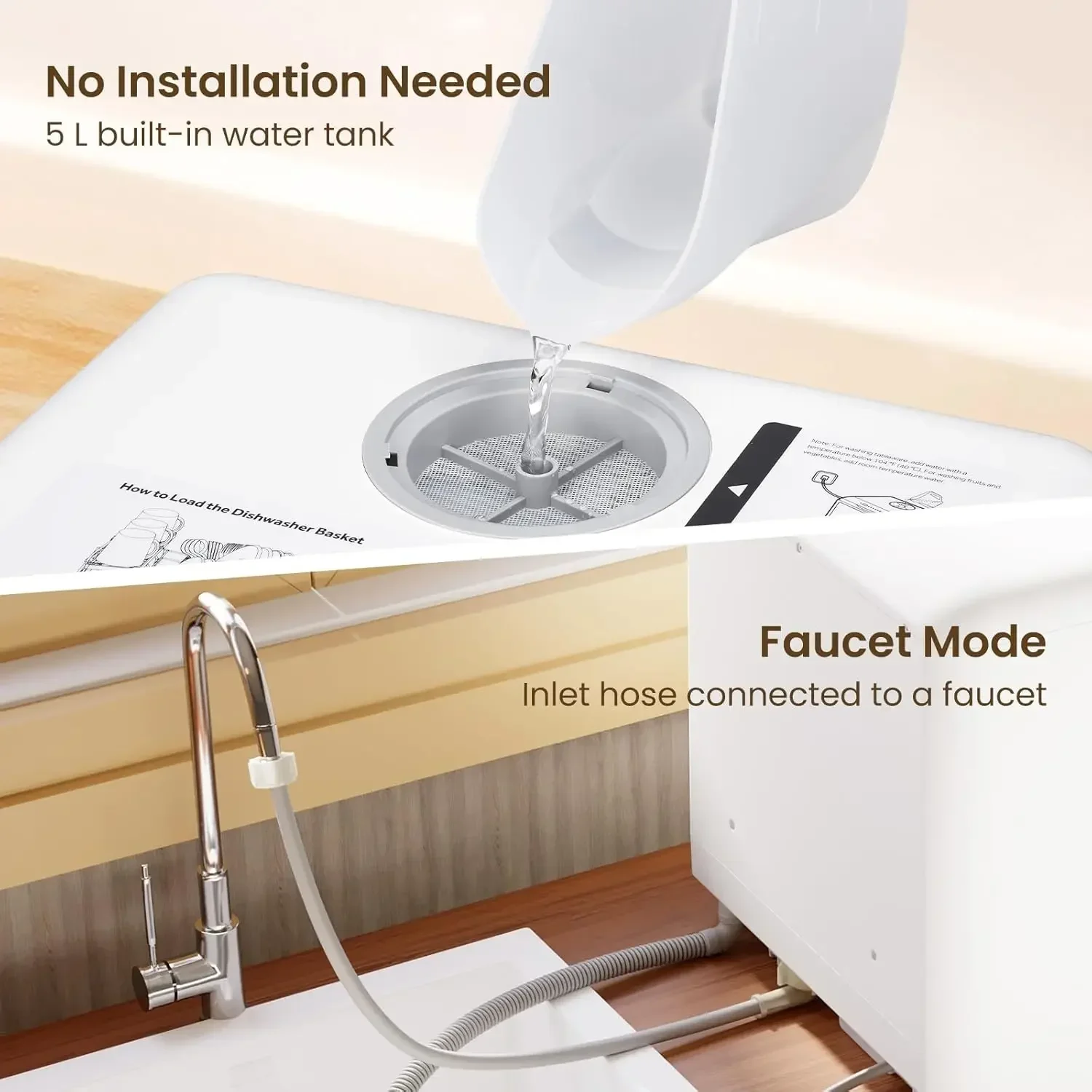 Настольная посудомоечная машина HAVA портативная на 6 программ со встроенным