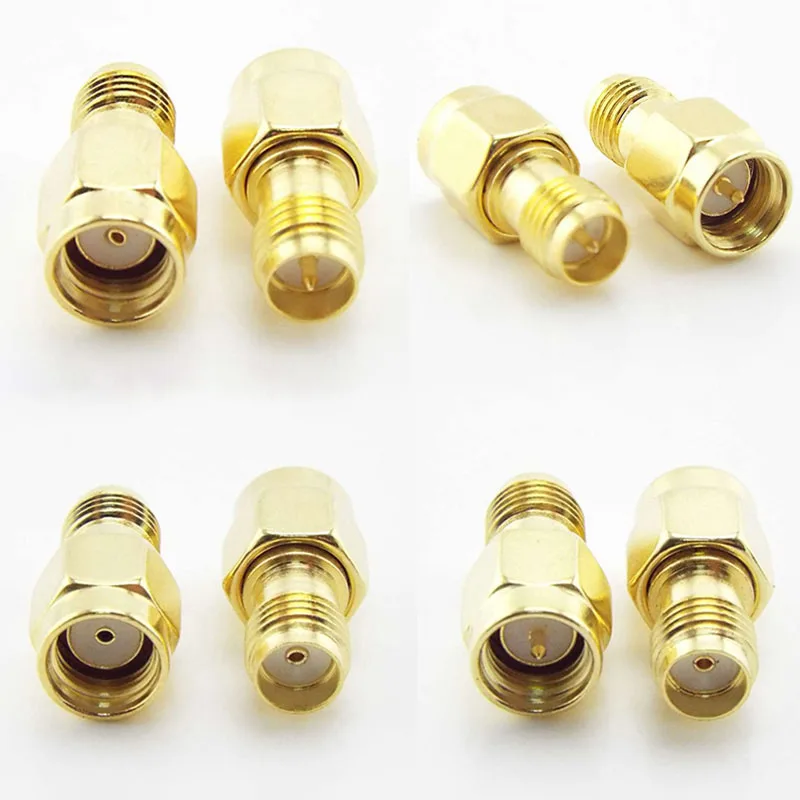 

5pcs SMA RPSMA Male female to RPSMA sma Female male RF Connector Adapter SMA Female to RP SMA Male Plug Straight Coaxial cable T