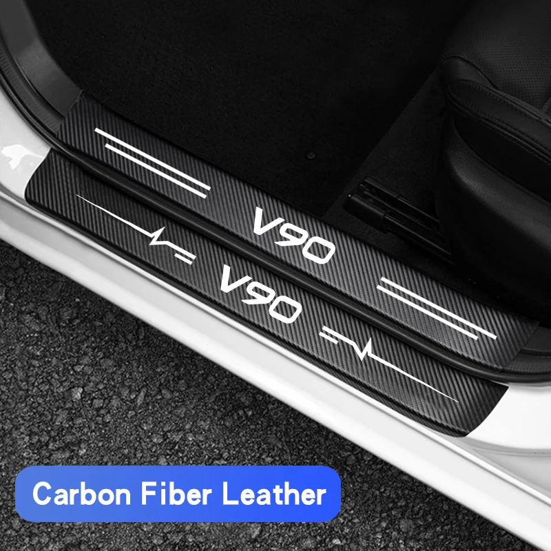 

For Volvo V90 Carbon Fiber Car Doorsill Sticker Anti-scraping and Waterproof Protective Film Accessories Trunk