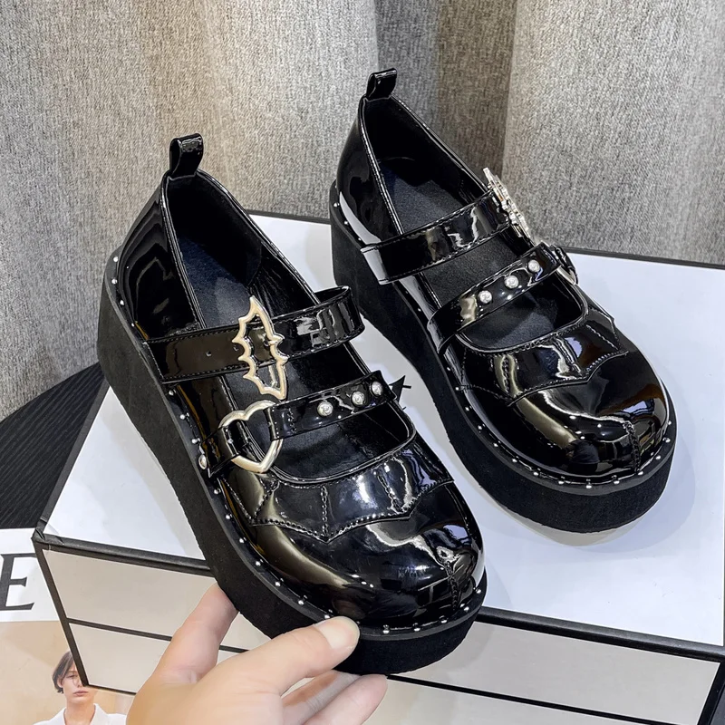 

New Lolita Shoes JK Uniform Platform Shoes Japanese School Uniform High Heels Cute Mary Jane College Girls Shoes 2022 Women Shoe