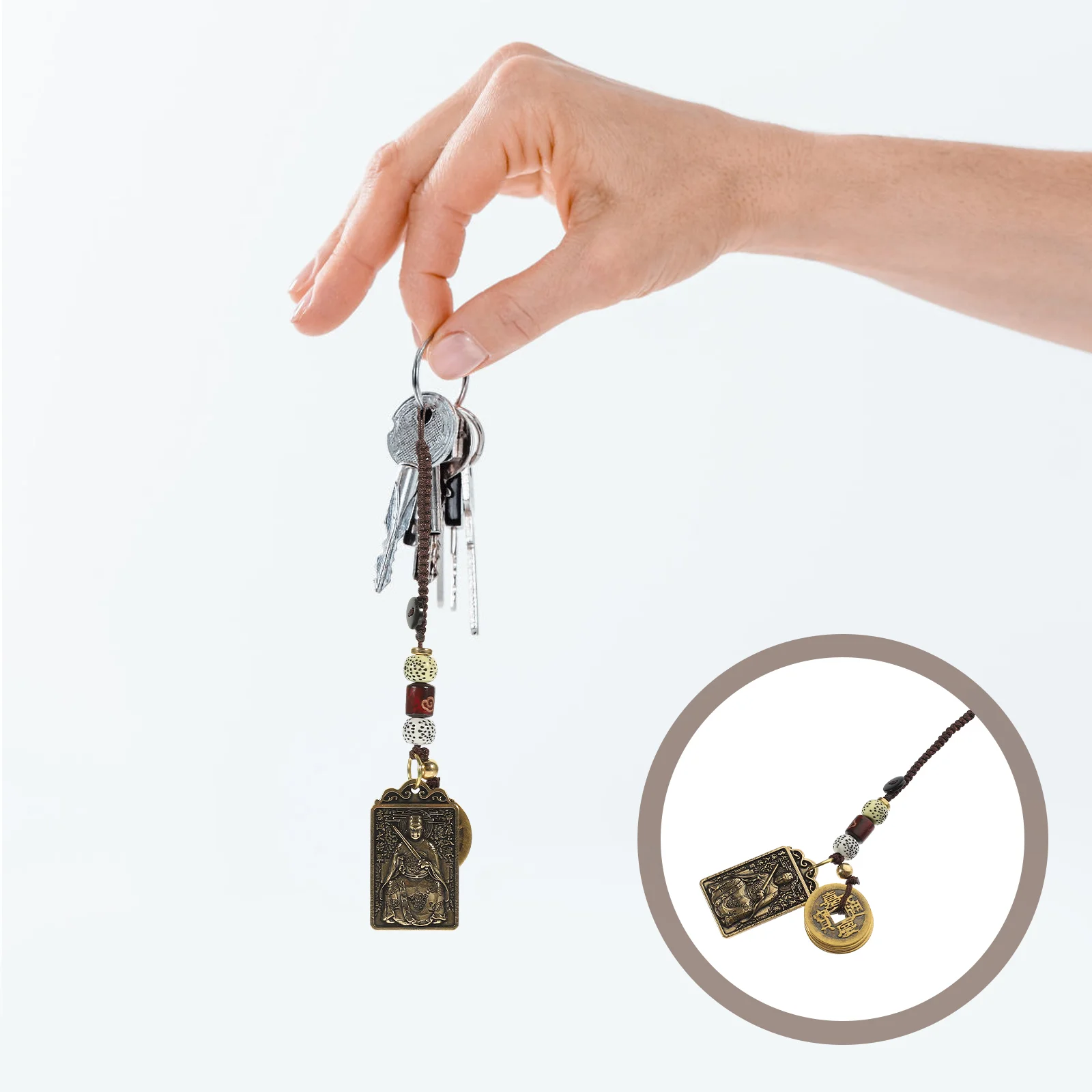 

Decor Key Pendant Chinese Rings Metal Style Hanging Keychain Ornament Aluminum-magnesium Alloy Bag Ornaments Unique