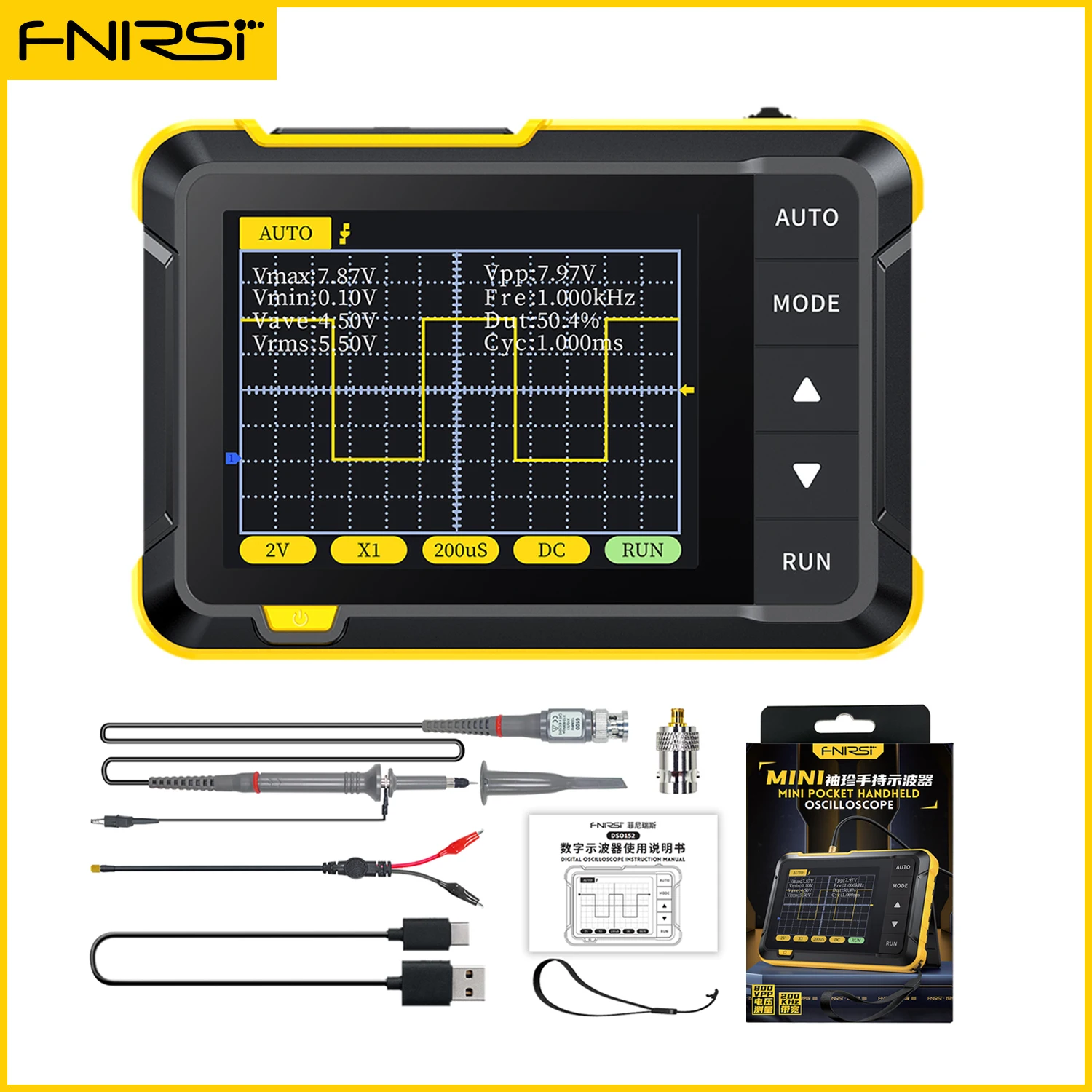 Собранный портативный карманный цифровой осциллограф DSO FNIRSI-138 2,4 TFT, набор частей «сделай сам» для обучения электронике, 1 шт.