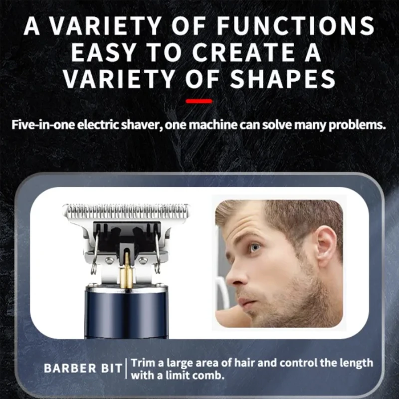 Перезаряжаемый триммер для носа и ушей Kemei 5 в 1 бороды мужской бровей машинка