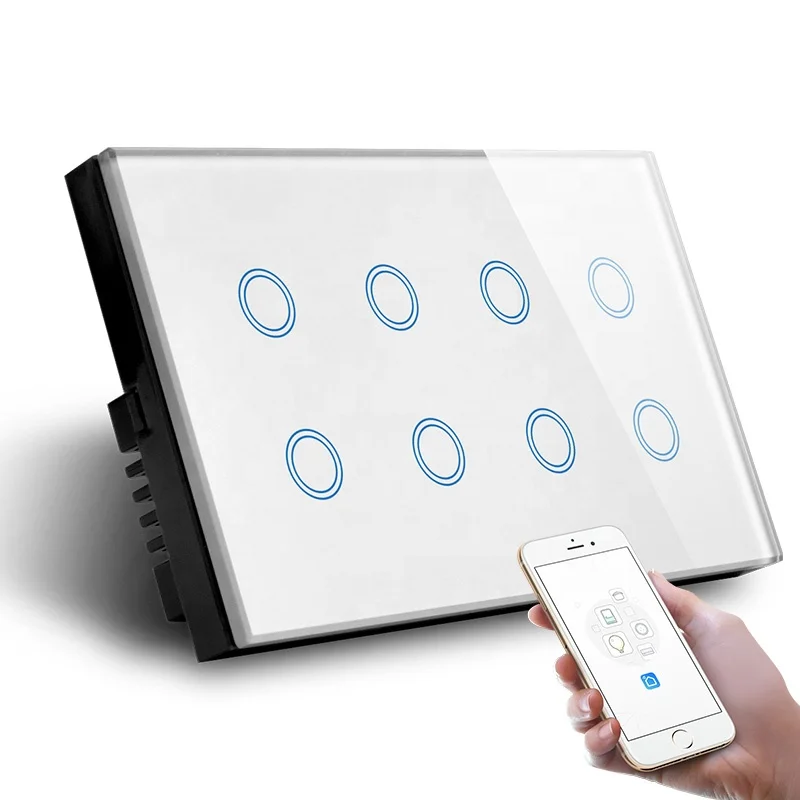 

Standard Smart Life Wall Interruptor 8 Gang WiFi Light Touch Switch