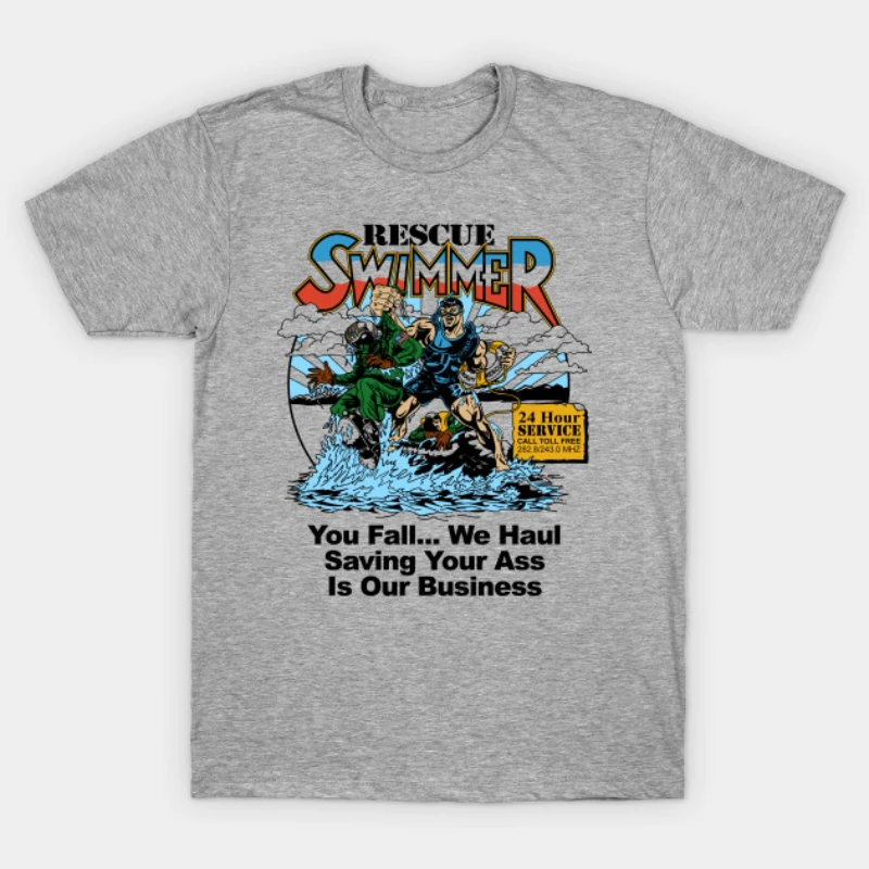 

Fun Cartoon Rescue Swimmer T Shirt. New 100% Cotton Short Sleeve O-Neck T-shirt Casual Clothing Mens Top