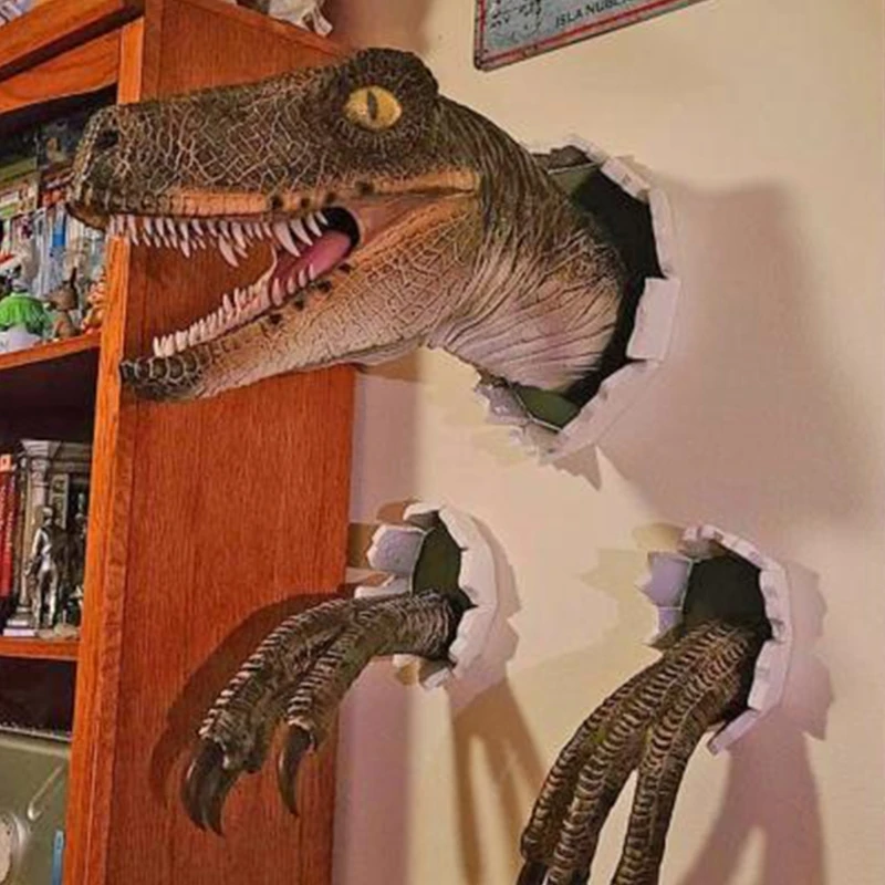 

3D Dinosaur Decoration Velociraptor Set Resin Wall Atmosphere Decorative Props