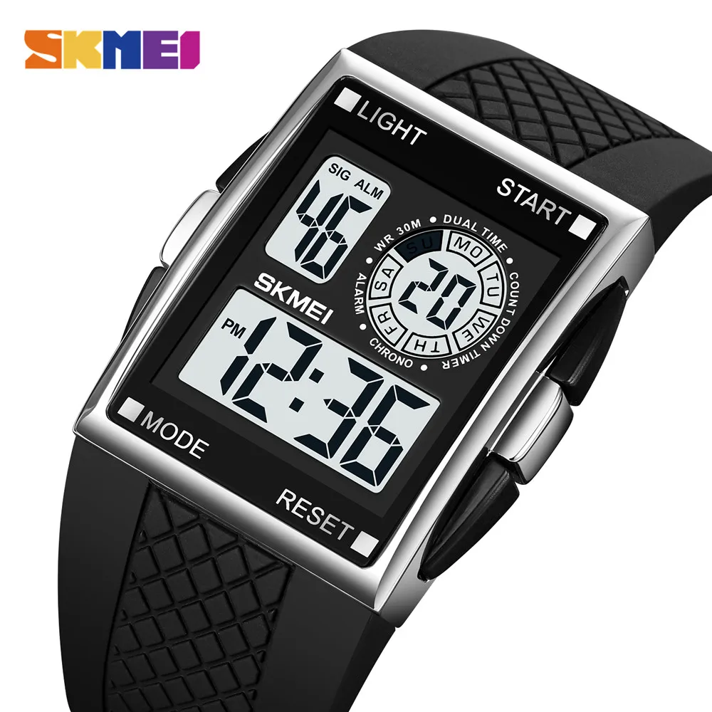 

SKMEI Creative LED Light Digital Men's Watches 3Bar Waterproof Male Clock Chrono Calendar Sport Wrist Watch relogio masculino