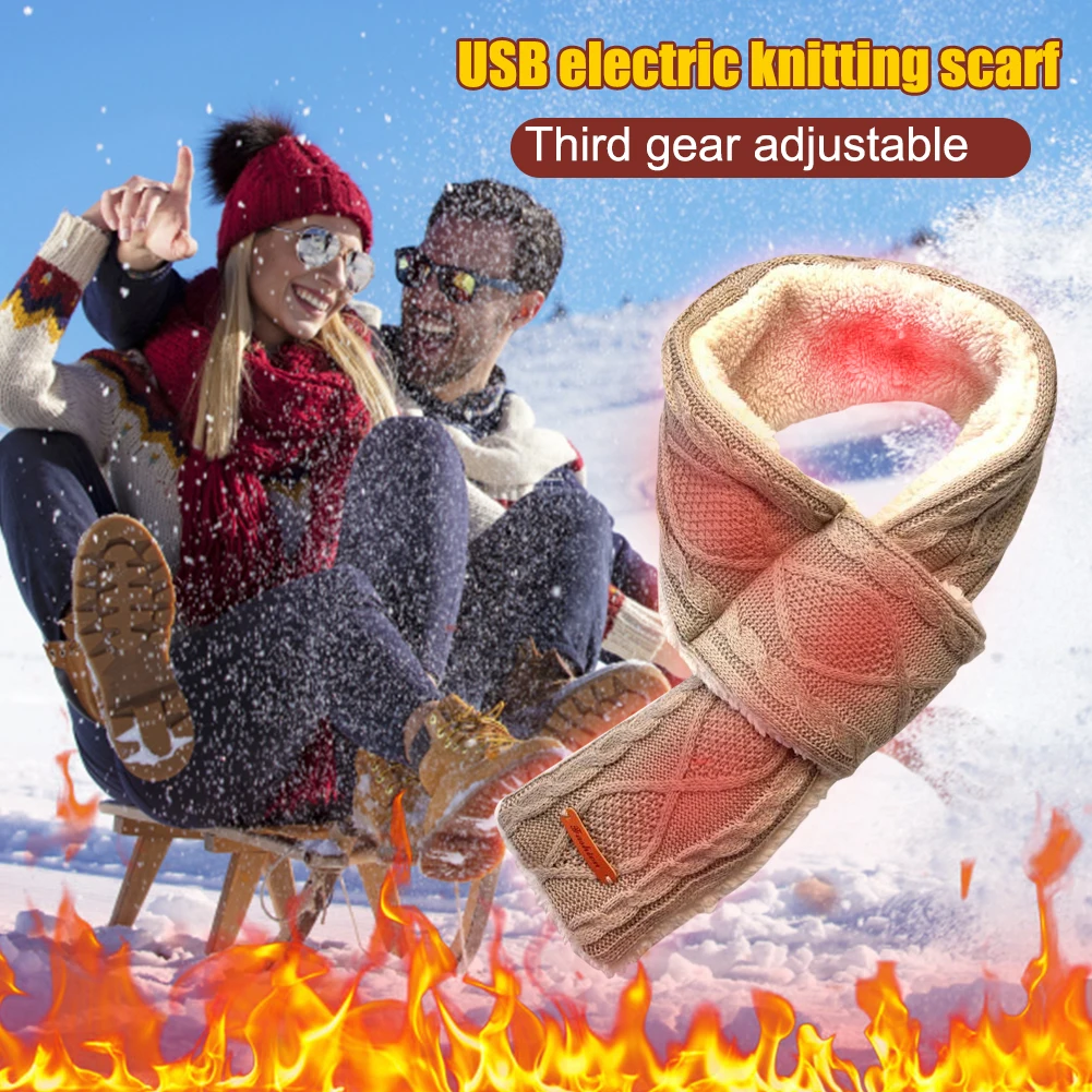 

Изысканный жаккардовый шейный платок с электрическим подогревом удобный теплый шейный обогреватель для улицы Велоспорт Кемпинг Катание на лыжах