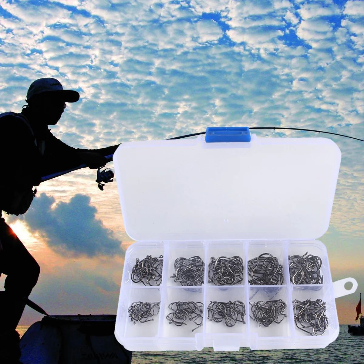 

100 PCS Leisure Suit Freshwater Circle Hooks Brine Bass Hook Octopus Hook Sets Outdoor Activities Device