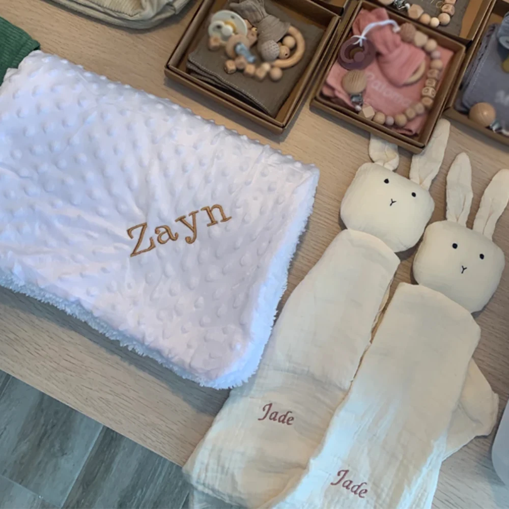 Подарочный набор для новорожденных мягкое одеяло с вышивкой Детские