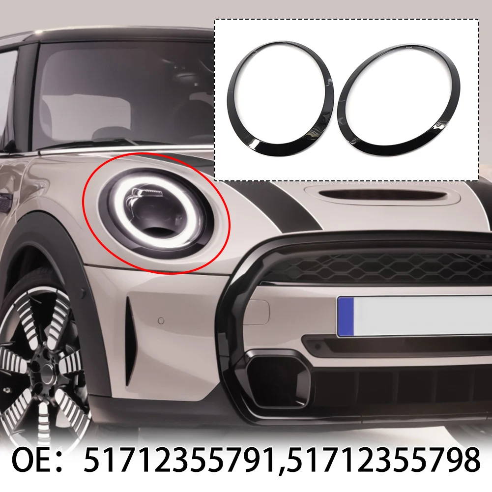 

Car Headlight Frame Ring Covers For MINI Cooper F55 F56 F57 ABS Decoration Ring Car-styling Accessories