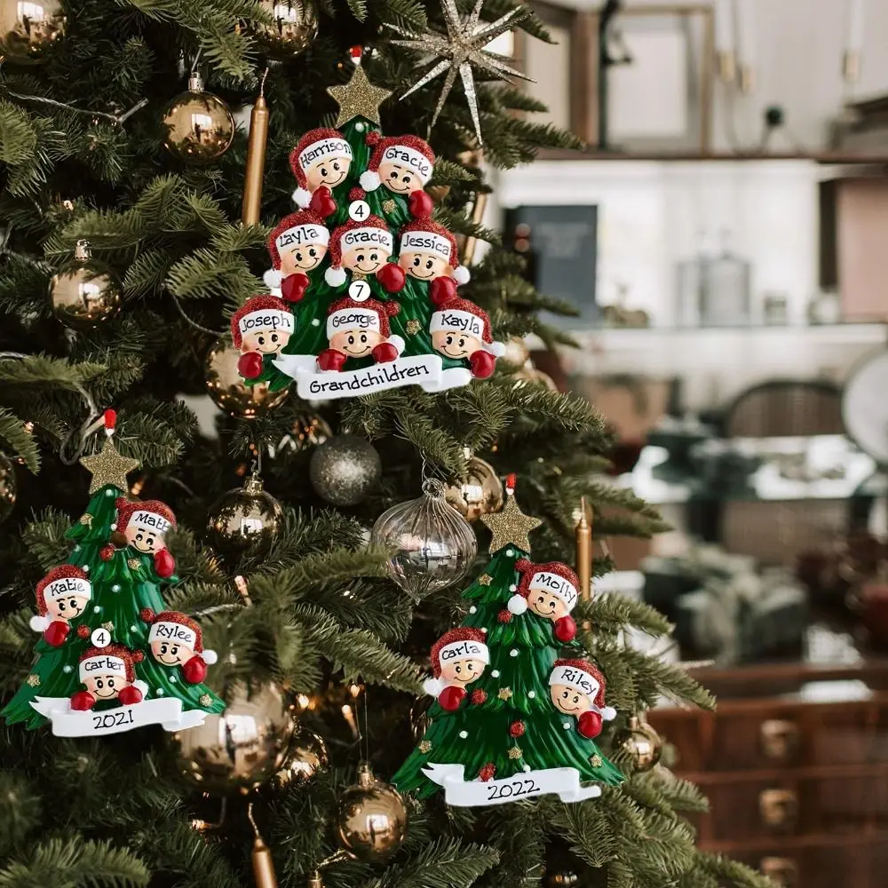 

Персонализированные рождественские украшения, Счастливого Рождества, Рождественский Декор с оленем, снеговик, 6*8 см, украшения на елку 2-7, имена на заказ