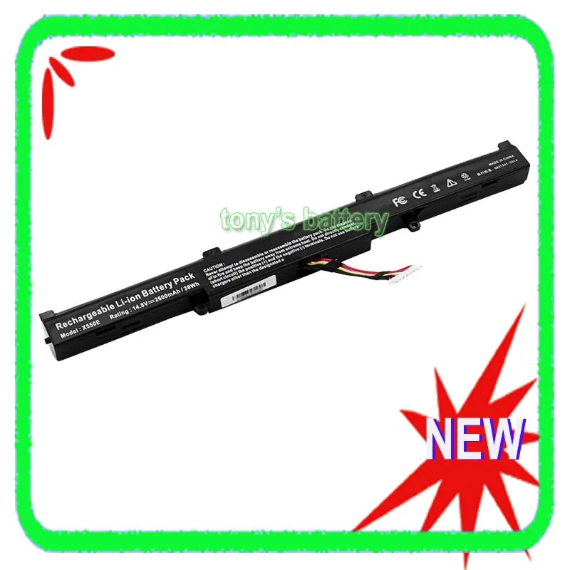 Новый аккумулятор A41-X550E для ASUS R752M R751J R751JA R751JB R751JK R751JM R751JN R751JX X750J X550Z F751MJ F550D F450J K450J -