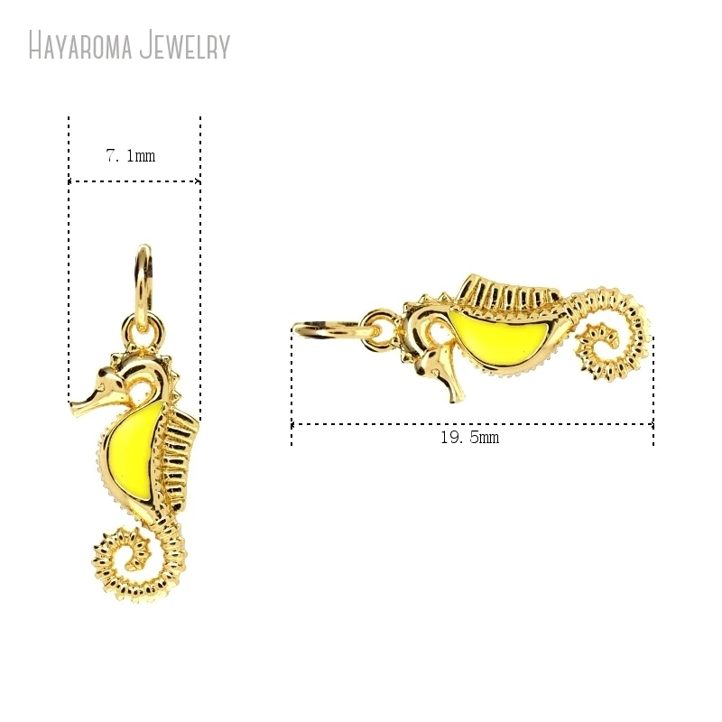 2 шт. металлические эмалированные животные морской конек медь желтый оптовая