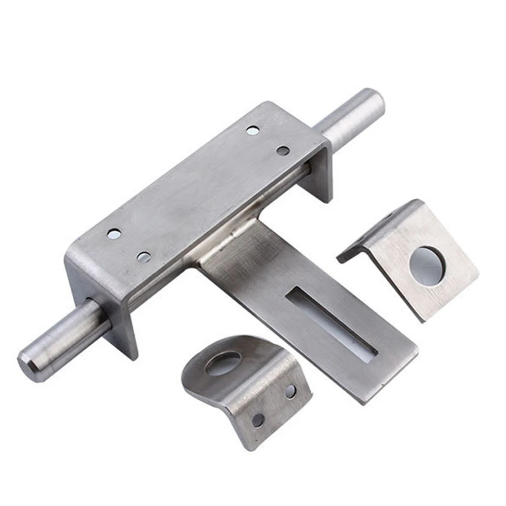 

Sliding Bolt Door Latch Stainless Steel Bolt With Padlock Hole Anti-theft Garden Gate Safety Toilet Door Lock Home Hardware